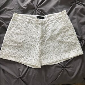 Banana Republic White Textured Women Shorts
